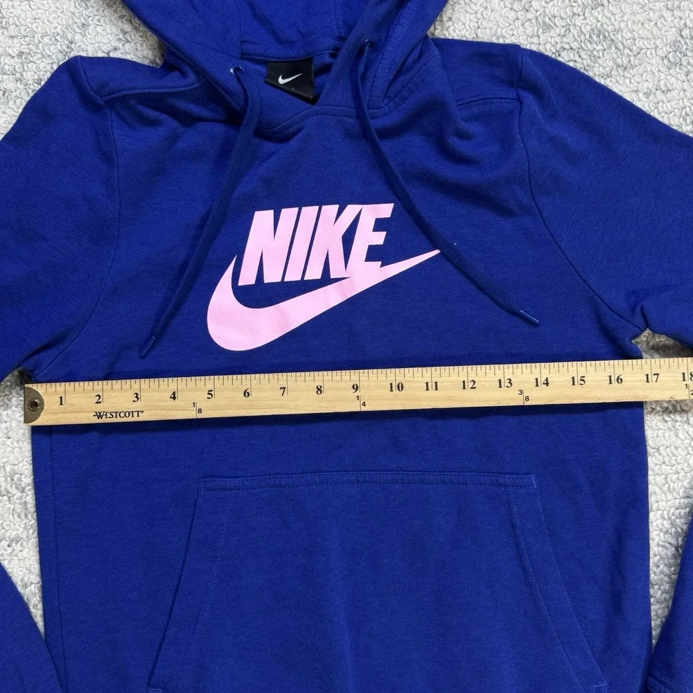 Nike Women's Blue Hoodie With Logo Size XS Fall Comfort‎ Kangaroo Pocket EUC
